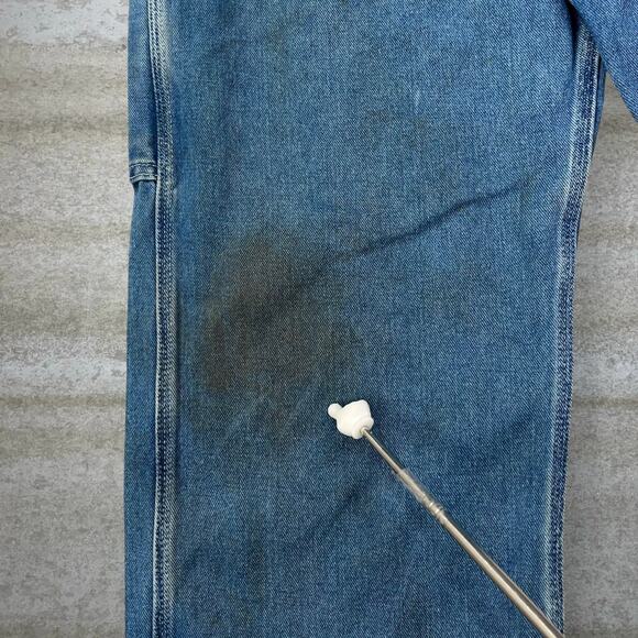 Vintage Dickies Carpenter Overalls Baggy Wide Leg Fit Medium Wash Denim 90s - Picture 5 of 6